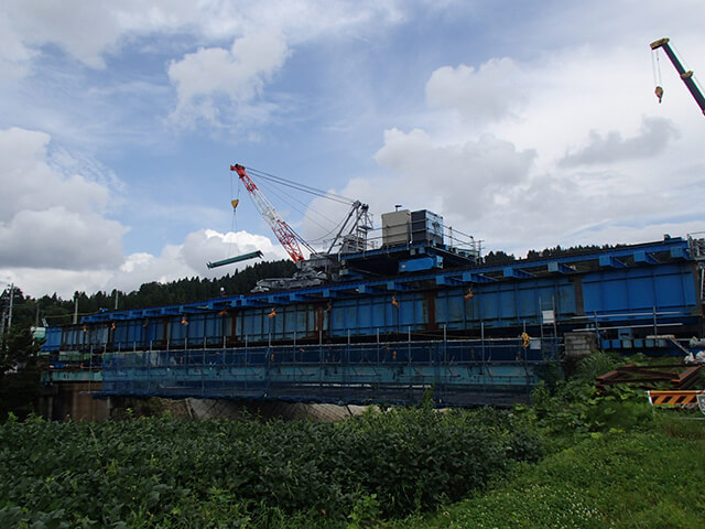 一般国道404号鷺之島拡幅鷺之島橋旧橋上部工撤去工事